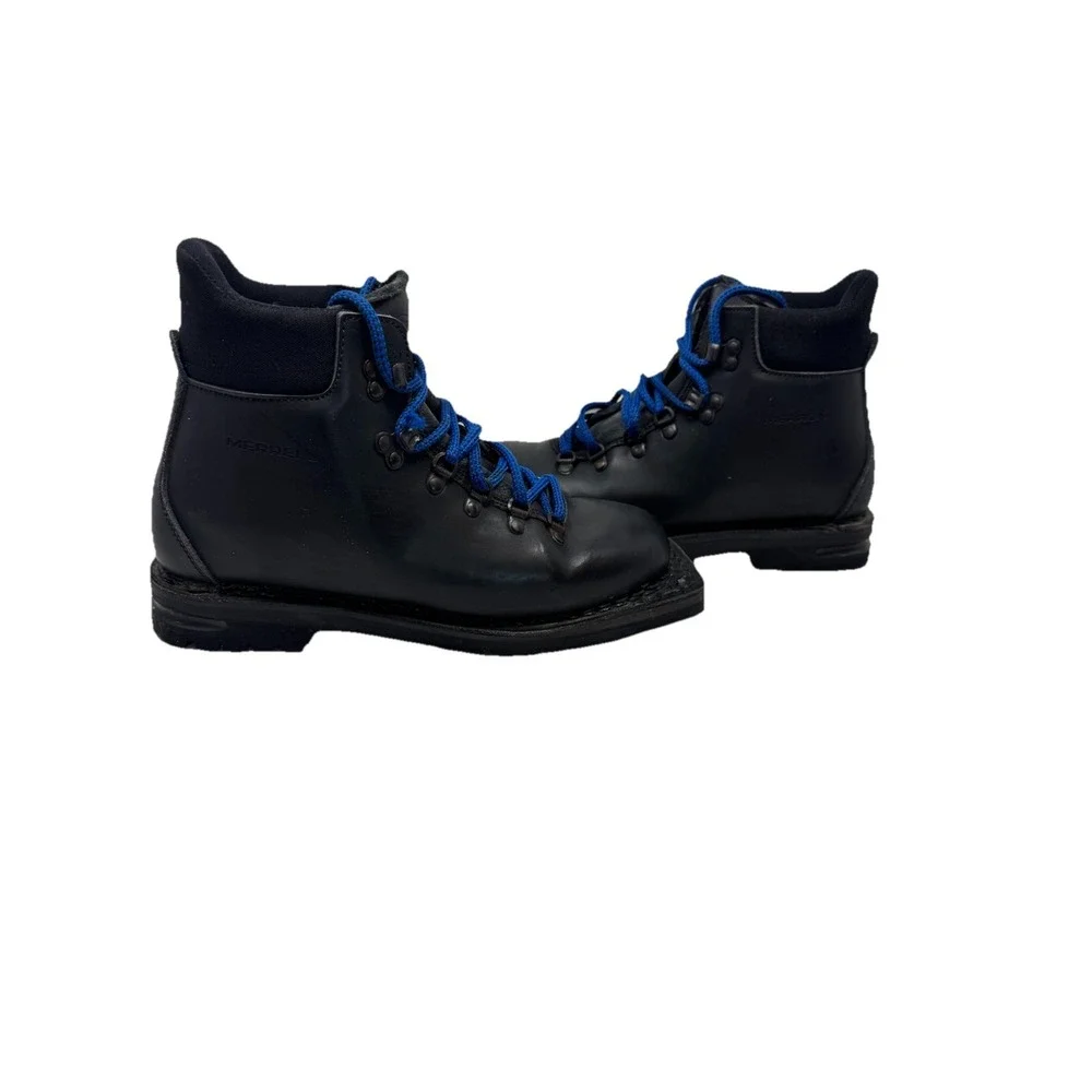 Vintage ❄️Merrell‎ 🔥XCD Tamarack Ski Boots Black Leather Nordic 3-Pin 8.5 Retro